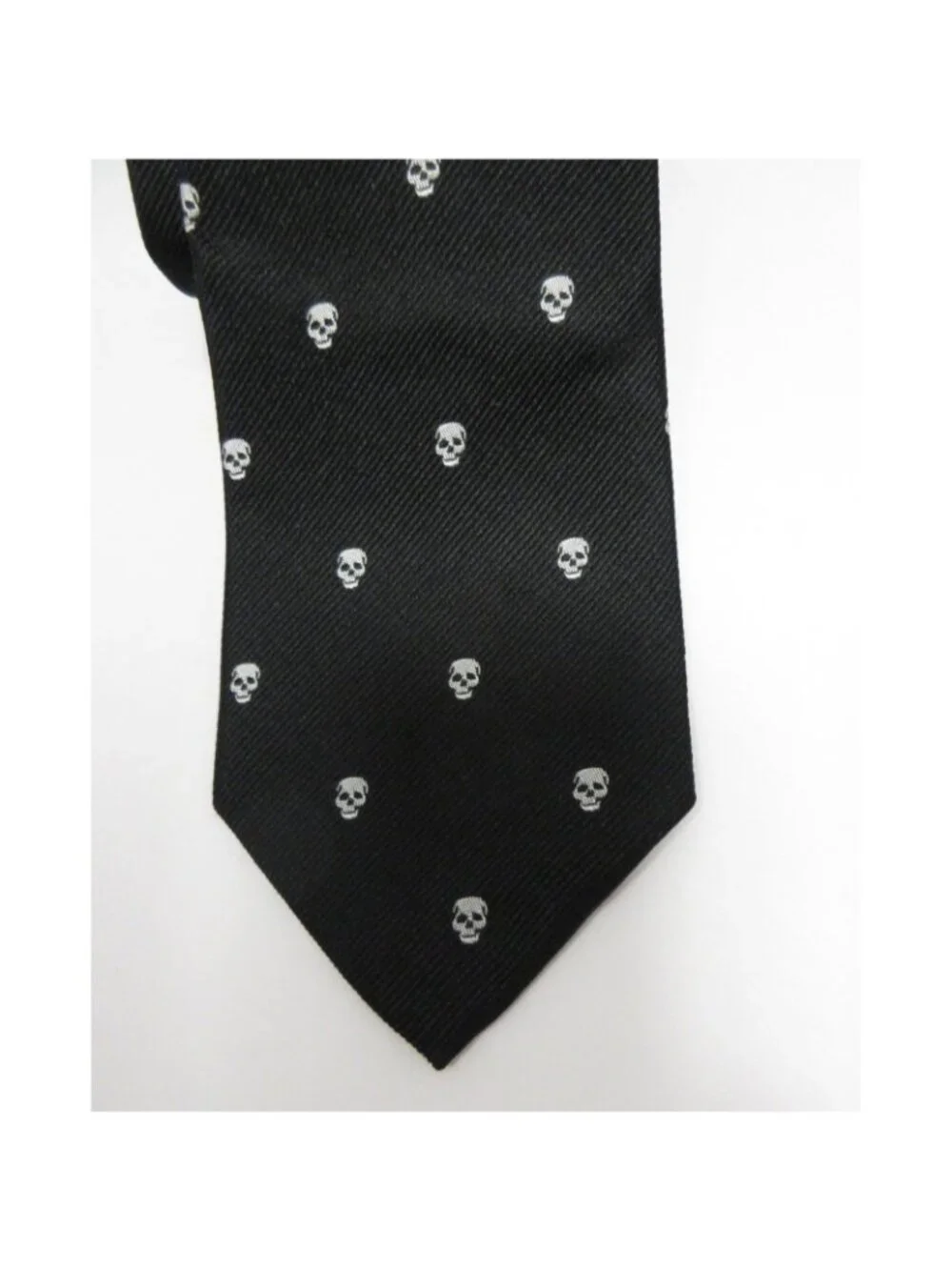 Banana Republic Neck Tie Silk Skull Gothic Halloween AOP Textured